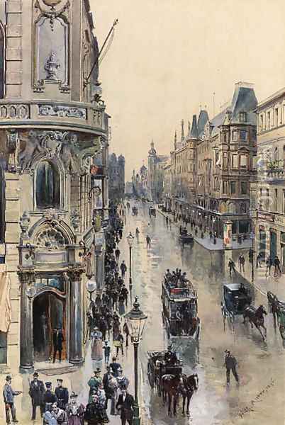 Berlin Friedrichstrasse Oil Painting - Wilhelm Ritter