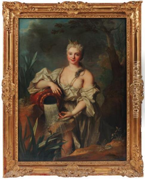 Portrait D'une Femme En Source Oil Painting - N. Dupont