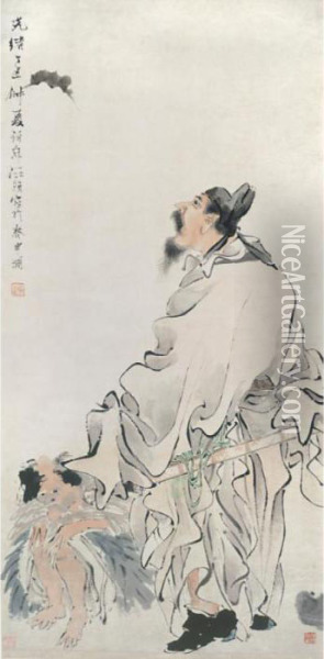 Zhong Kui Oil Painting - Ren Yi