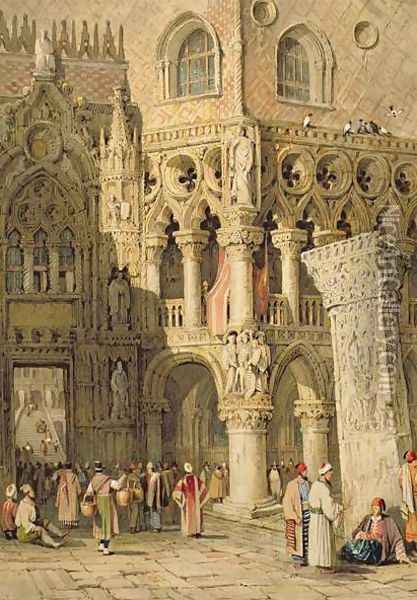 The Doges Palace, Venice Oil Painting - Samuel Prout