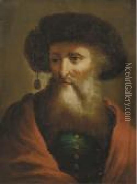Head Of A Philosopher Oil Painting - Christian Wilhelm Ernst Dietrich