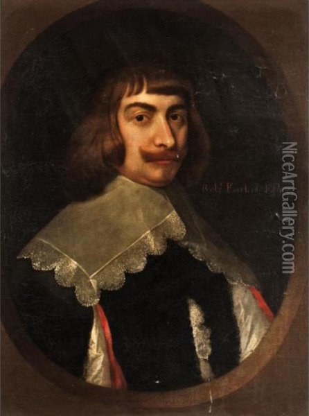 Portrait Of Robert Devereux, 3rd Earl Of Essex Oil Painting - Cornelius Jonson