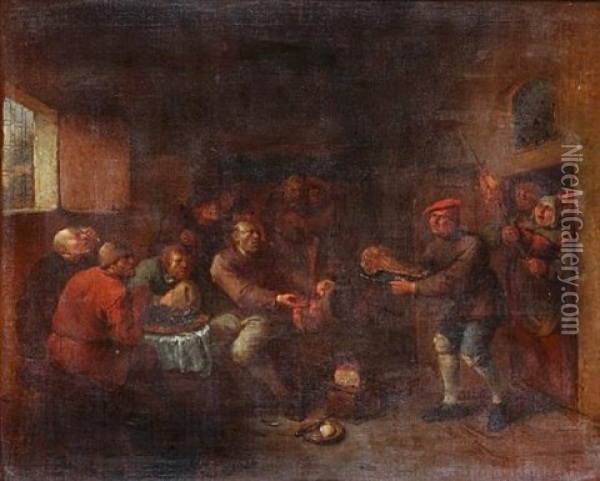 A Tavern Interior Oil Painting - Egbert van Heemskerck the Younger