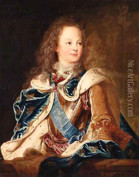 Portrait of the Dauphin, Louis, later King Louis XV of France (1710-1774) Oil Painting - Jean Baptiste van Loo