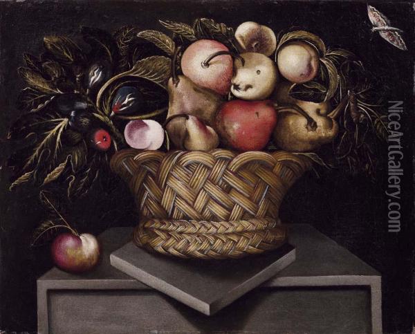 Natura Morta Con Frutta In Uncesto Oil Painting - Blas de Ledesma