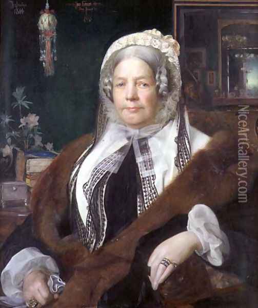 Portrait of Jane Lewis, born 19 January 1793, 1864 Oil Painting - Anthony Frederick Sandys