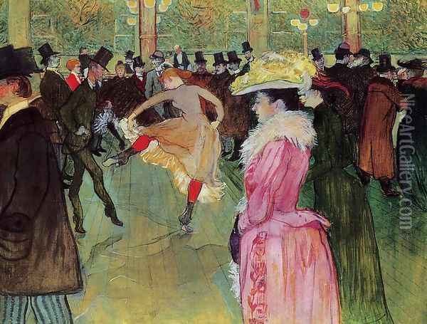 Dance At The Moulin Rouge Oil Painting - Henri De Toulouse-Lautrec