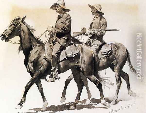 Cracker Cowboys of Florida Oil Painting - Frederic Remington
