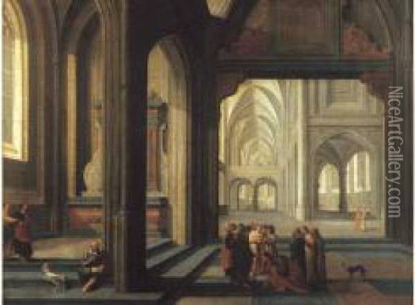 Scene D'interieur D'eglise Oil Painting - Bartholomeus Van Bassen