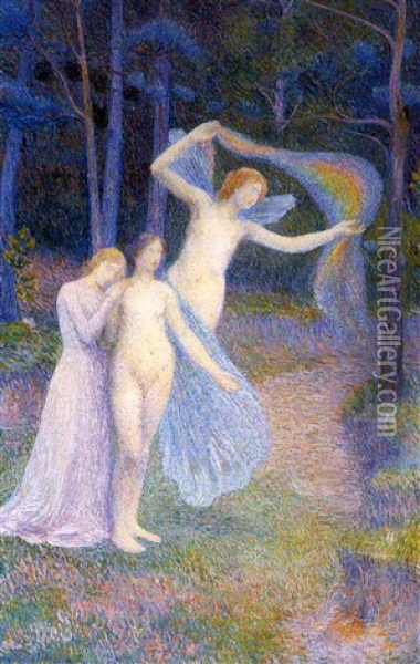 Femmes Dans Le Foret Oil Painting - Hippolyte Petitjean