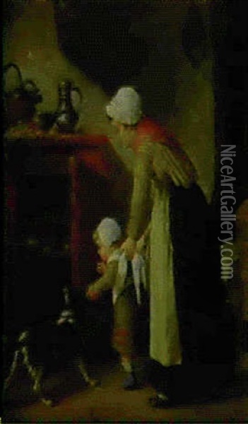 First Steps Oil Painting - Theodore Gerard