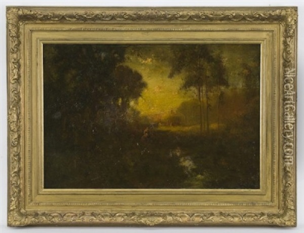 Sunset Haying Oil Painting - William Keith