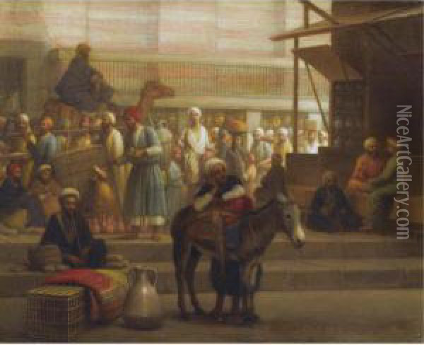 At The Market Oil Painting - George Henry Hall