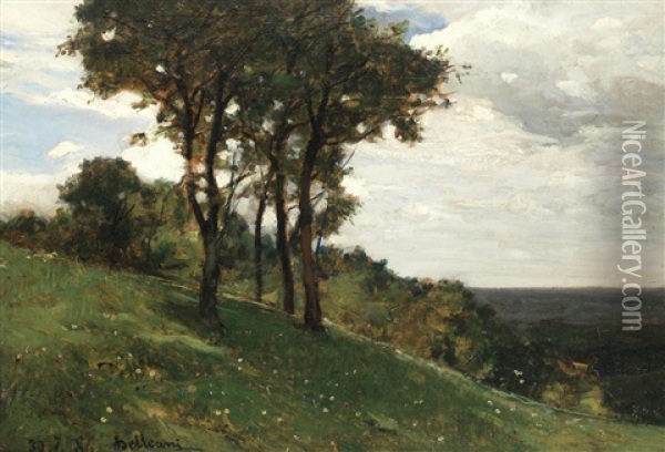 Paesaggio Con Alberi Oil Painting - Lorenzo Delleani