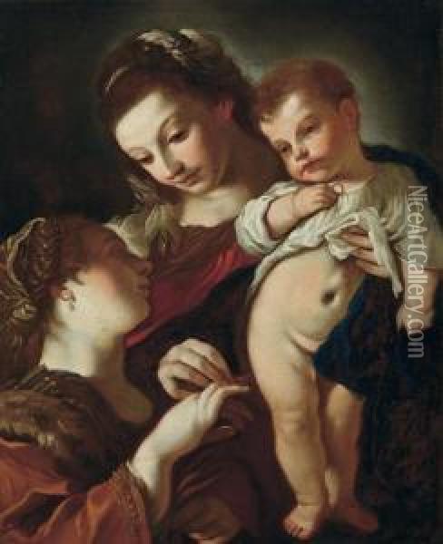 Sposalizio Mistico Di Santa Caterina Dalessandria Oil Painting - Benedetto Gennari