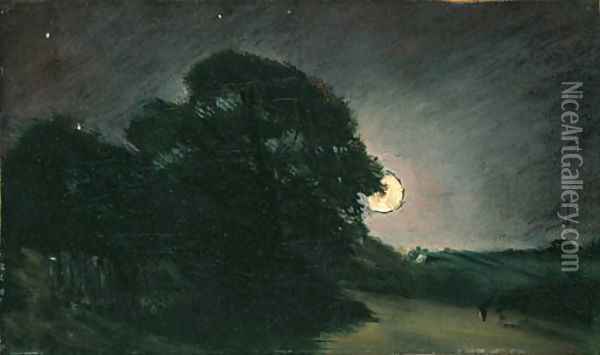 The edge of a heath by moonlight Oil Painting - John Constable