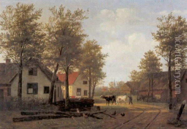 Landschap Met Koeienhoeder Oil Painting - Albert De Keyser