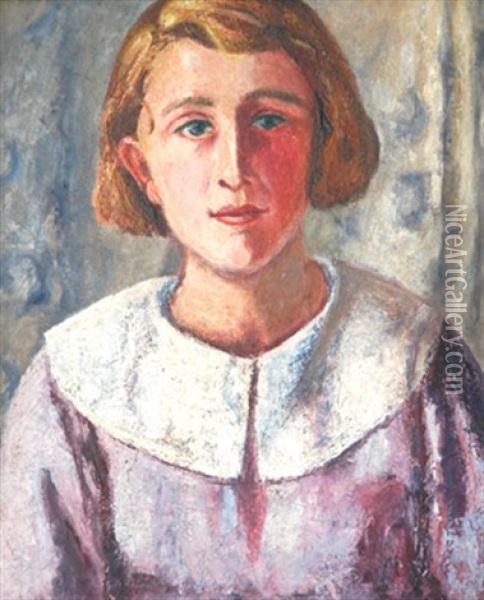 Jeune Fille A La Robe Violette Oil Painting - Roderic O'Conor