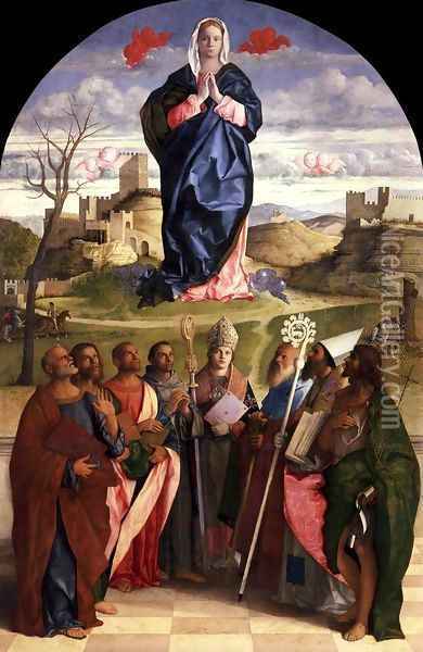 Virgin in Glory with Saints Oil Painting - Giovanni Bellini