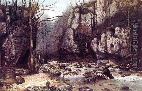 The Stream of the Puits-Noir at Ornans Oil Painting - Gustave Courbet