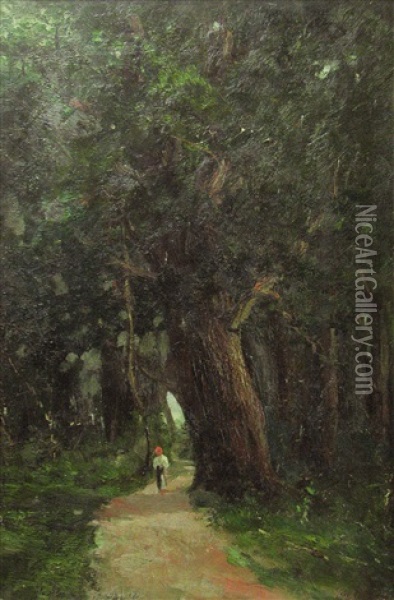 In The Forest Oil Painting - Grigore Mircescu