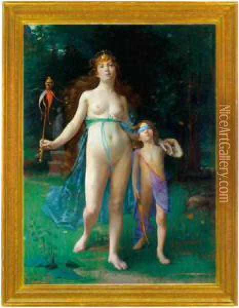 Amour Fou Et Aveugle Oil Painting - Emile Meyer