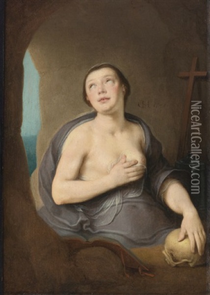 The Penitent Magdalene Oil Painting - Cornelis Cornelisz Van Haarlem