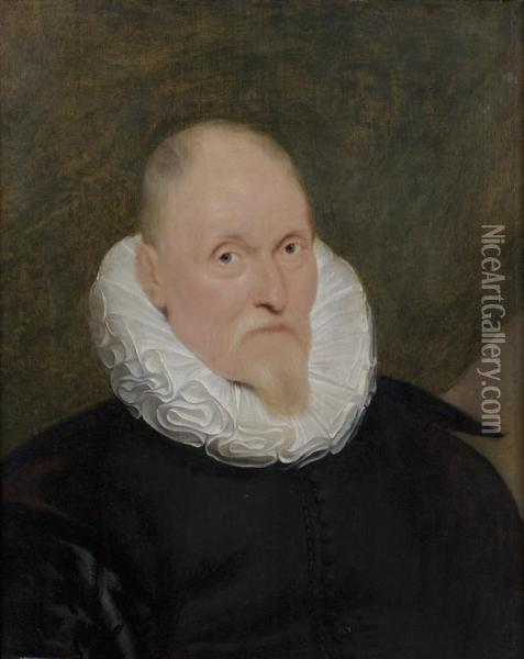 Portrait D'homme A La Fraise Oil Painting - Cornelis De Vos