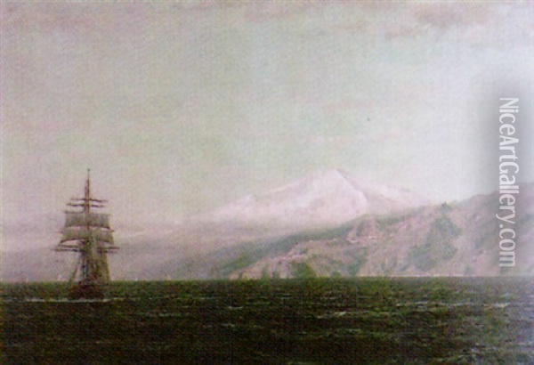 Segelschiff Auf Bewegter See Oil Painting - Michael Zeno Diemer