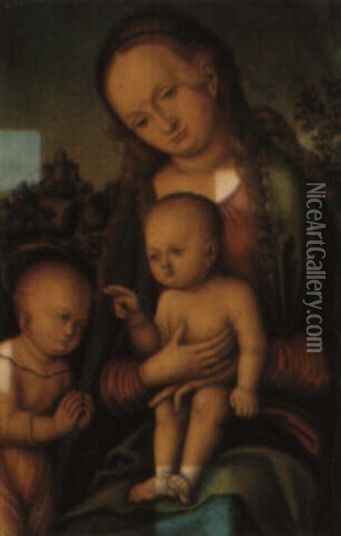 The Virgin And Child With The Infant St. John Oil Painting - Lucas Cranach the Elder