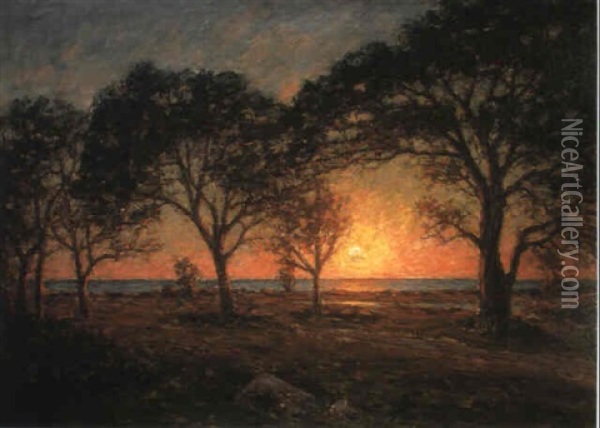 Sunset Oil Painting - Per Ekstroem
