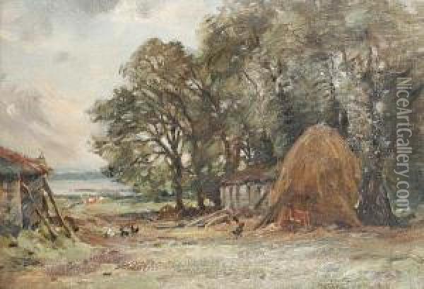 Farmyard Scene Oil Painting - Hector Chalmers