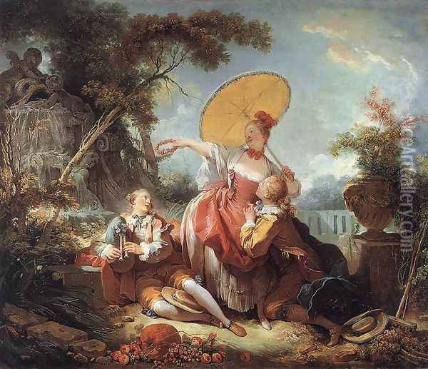 The Musical Contest 1754 Oil Painting - Jean-Honore Fragonard