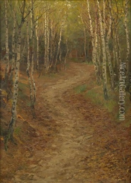 Im Birkenwald Oil Painting - Albert Ernst Muehlig