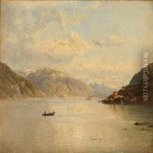 Ved Sognefjord I Norge Oil Painting - Georg Emil Libert