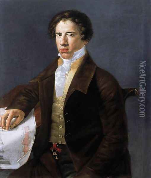Portrait of an Architect 1825 Oil Painting - Leonardo Alenza Y Nieto