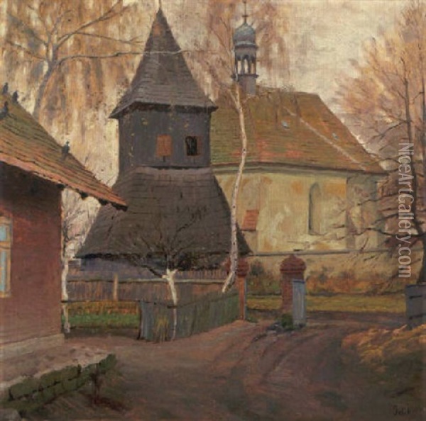 Dorfkirche Oil Painting - Emil Orlik