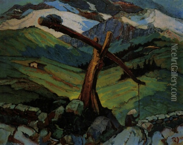 Schweizer Jura Oil Painting - Gustav Wiethuechter