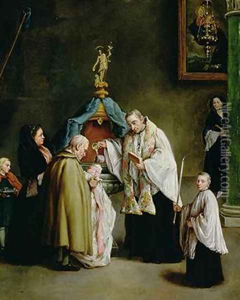 The Baptism Oil Painting - Pietro Longhi