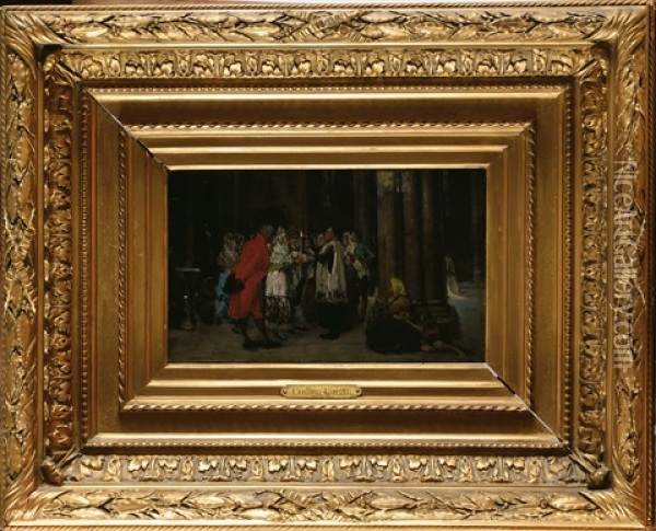 La Visite De Catherine De Medicis Oil Painting - Wilfrid Constant Beauquesne