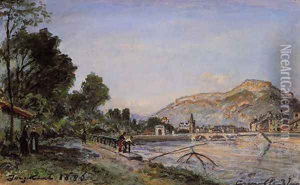 The Banks of the Isere at Grenoble in Spring Oil Painting - Johan Barthold Jongkind