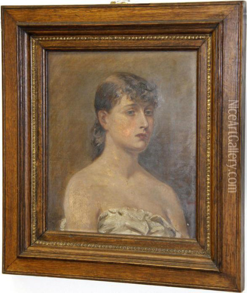 Portrait Of A Girl Oil Painting - Ralph Hedley