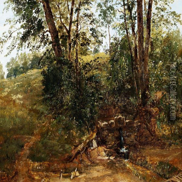 The Caroline Spring Near Naesby, Funen Oil Painting - Dankvart Dreyer