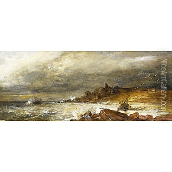 A Rocky Coast Oil Painting - Alexander Leggatt