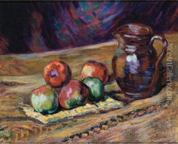 Nature Morte Et Pommes Oil Painting - Armand Guillaumin