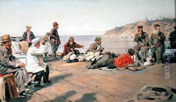 On Deck, 1920 Oil Painting - Vladimir Egorovic Makovsky