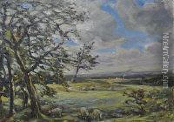 At Baberton, 
Midlothian Oil Painting - Hector Chalmers