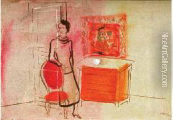 Femme Dans Un Interieur Oil Painting - Alexandre Fasini