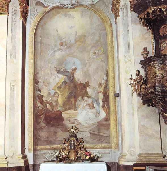 Saint Peter Preaching 1758 Oil Painting - Franz Anton Maulbertsch