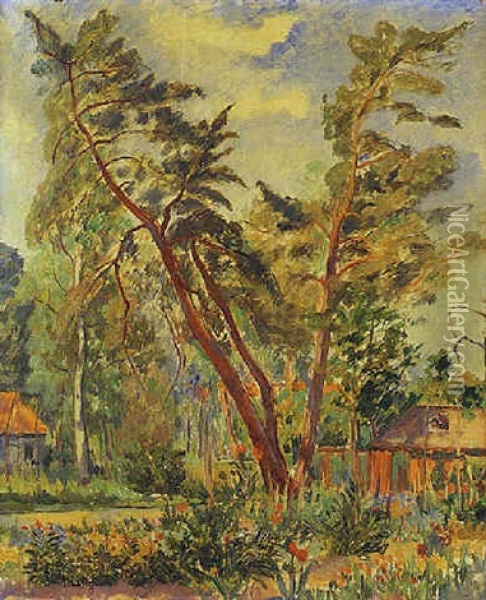 La Reinerie, Les Deux Arbres Oil Painting - Henri Charles Manguin